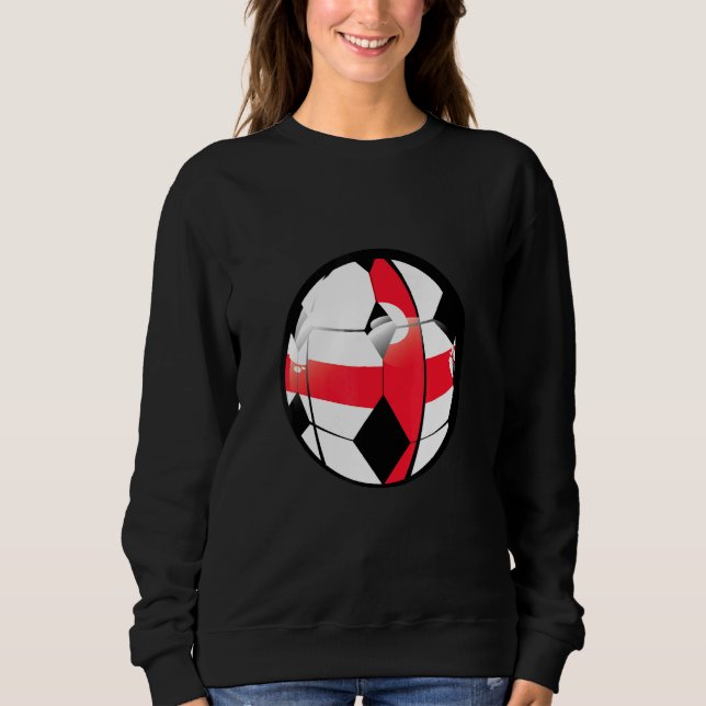 England National Flag Soccer Ball Fan Jersey Sweatshirt (Vorderseite)