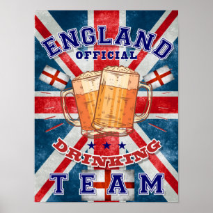 England Offiziell Drinking Team. Schönes Bier Poster
