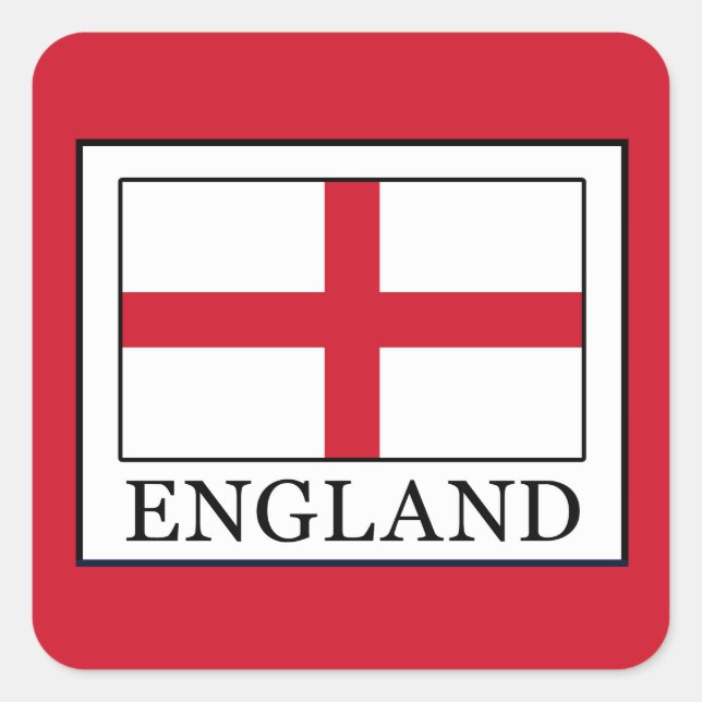 England Quadratischer Aufkleber (Vorderseite)