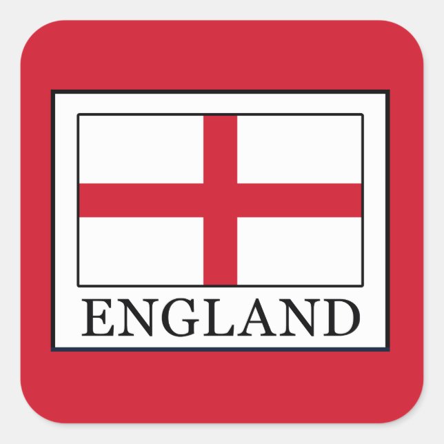 England Quadratischer Aufkleber (Vorderseite)