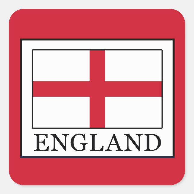 England Quadratischer Aufkleber (Vorderseite)