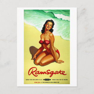 England Ramsgate Restured Vintage Travel Poster Postkarte