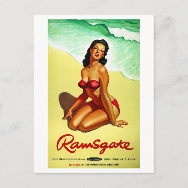 England Ramsgate Restured Vintage Travel Poster Postkarte (Vorderseite)
