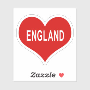 ENGLAND Red Liebe Heart Vinyl Sticker