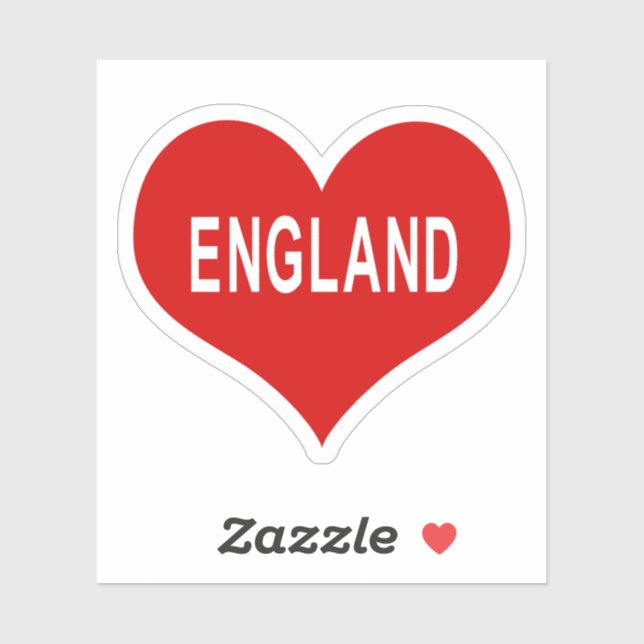 ENGLAND Red Liebe Heart Vinyl Sticker (Blatt)