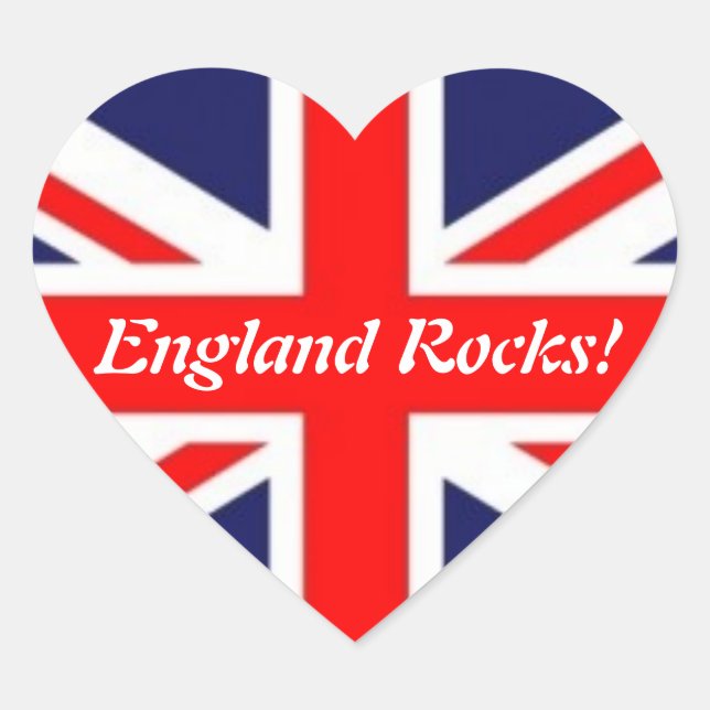 England Rocks - Union Jack Flag Herz-Aufkleber (Vorderseite)