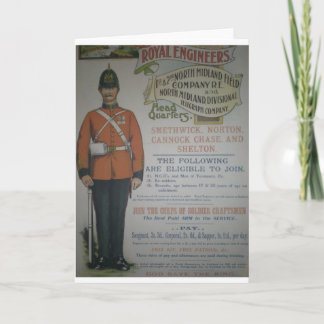 England Royal Engineers Rekrutierungspaket 1890 Karte