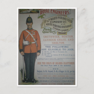 England Royal Engineers Rekrutierungspaket 1890 Postkarte