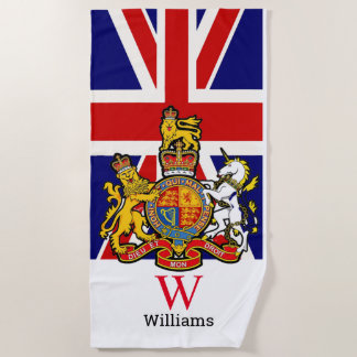 England Royal Wappen Monogram Beach Handtuch