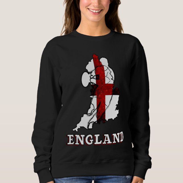 England Rugby English Flag and Rugby Player Silhou Sweatshirt (Vorderseite)