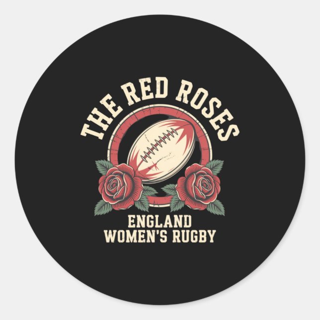 England Rugby English Flag Rugby England Women The Runder Aufkleber (Vorderseite)