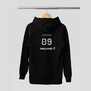England Schwarz Weiß Rückseite Druck Benutzerdefin Hoodie