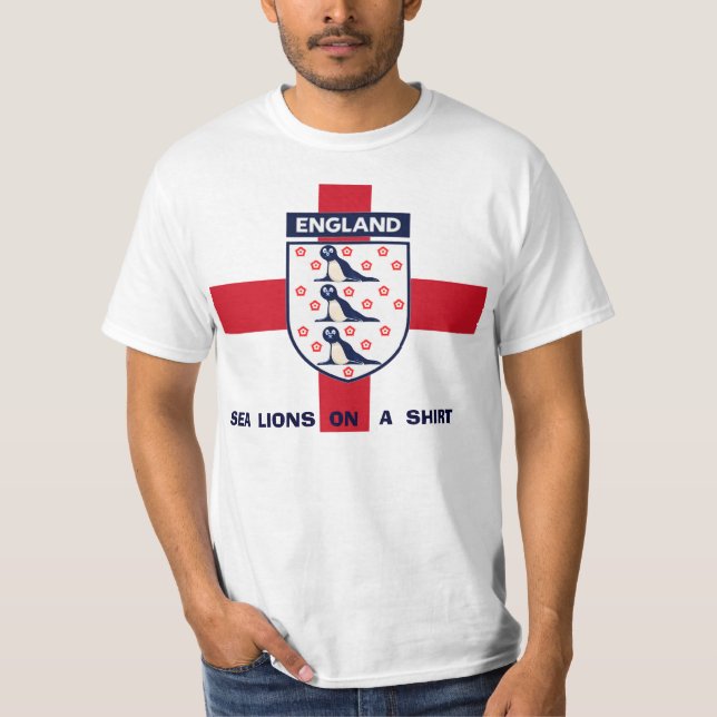 ENGLAND-SEElöwen AUF EINEM SHIRT-T-SHIRT T-Shirt (Vorderseite)