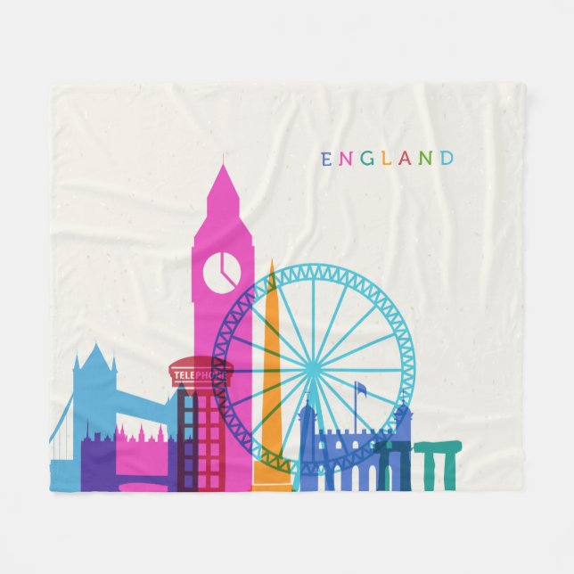 England Skyline Fleecedecke (Vorderseite (Horizontal))