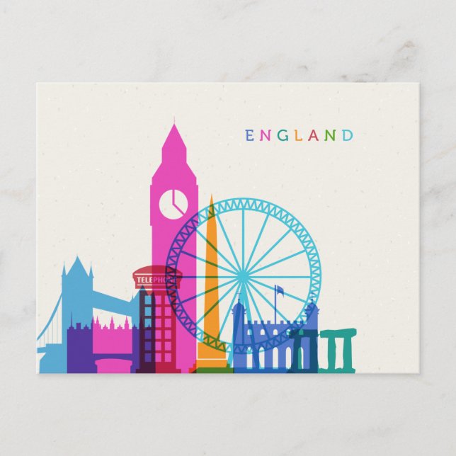 England-Skyline Postkarte (Vorderseite)