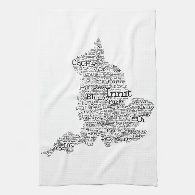 England Slang British Word Art Karte Handtuch (Vertikal)