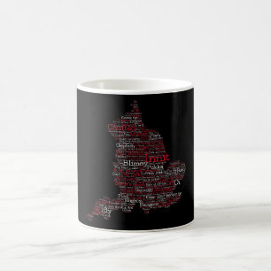 England Slang British Word Art Map Kaffeetasse