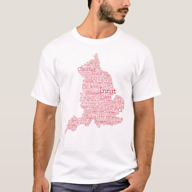 England Slang British Word Art Map T - Shirts (Vorderseite)