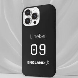 England Soccer Black White Case Custom Name iPhone 15 Pro Hülle
