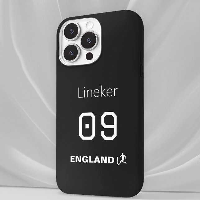 England Soccer Black White Case Custom Name iPhone Hülle (Von Creator hochgeladen)
