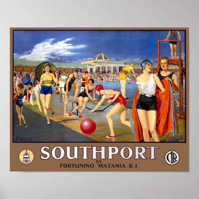 England Southport Related Vintage Travel Poster (Vorne)