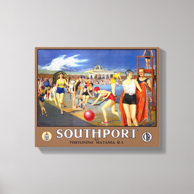 England Southport Related Vintage Travel Poster Leinwanddruck (Vorderseite)