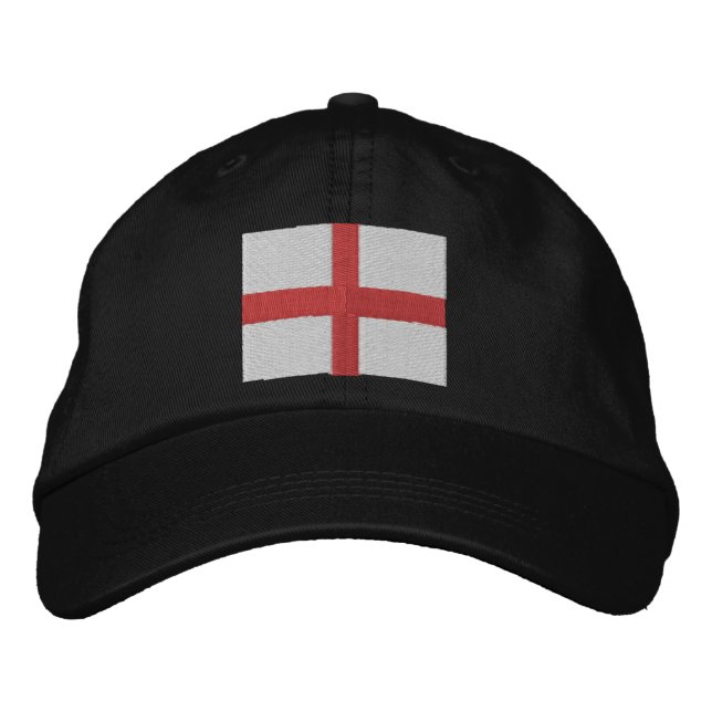 England St George Flagge Bestickte Baseballkappe (Vorderseite)