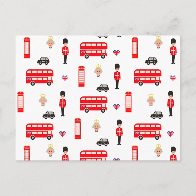 England Symbos Pattern Postkarte (Vorderseite)