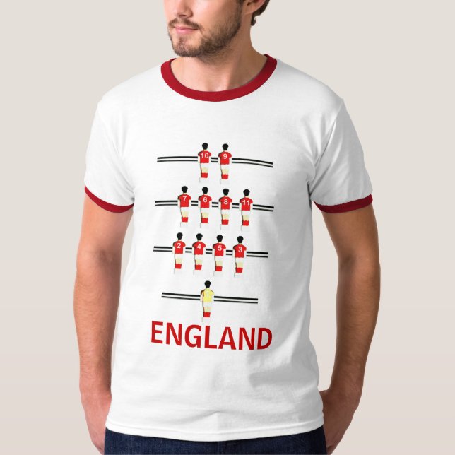England-Tabellen-Fußball 4-4-2 T-Shirt (Vorderseite)