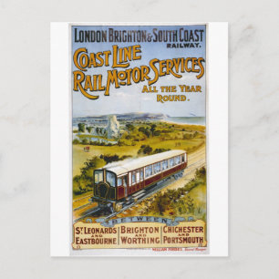 England UK Eisenbahn Züge Vintage Reise Postkarte
