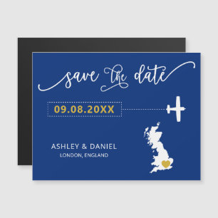 England UK Wedding Save the Date Card, Karte