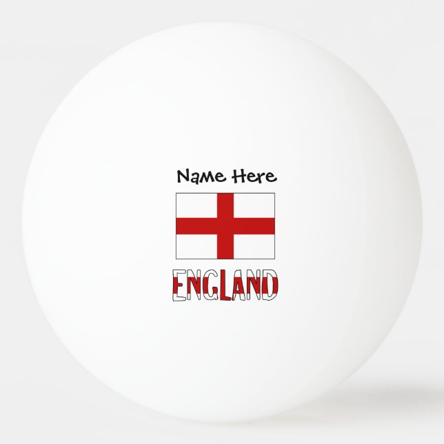 England und die englische Flagge mit Ihrem Namen Tischtennisball (Vorderseite)