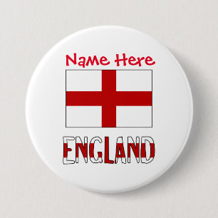 England und Englisch Flag Red Personalization Button