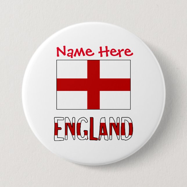 England und Englisch Flag Red Personalization Button (Vorderseite)