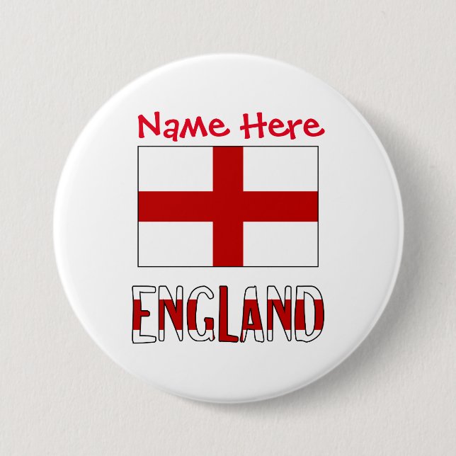 England und Englisch Flag Red Personalization Roun Button (Vorderseite)
