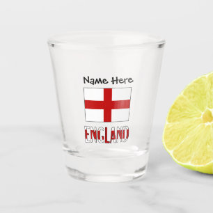 England und englische Flagge mit Ihrem Namen Schna Schnapsglas