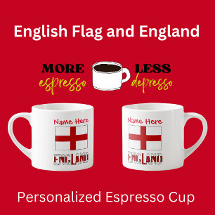 England und englische Flagge Rot Personalisierung  Espressotasse