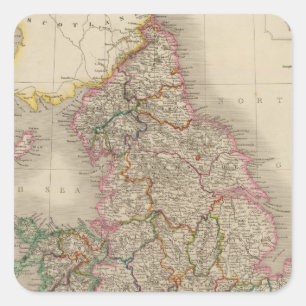 England und Wales 3 Quadratischer Aufkleber