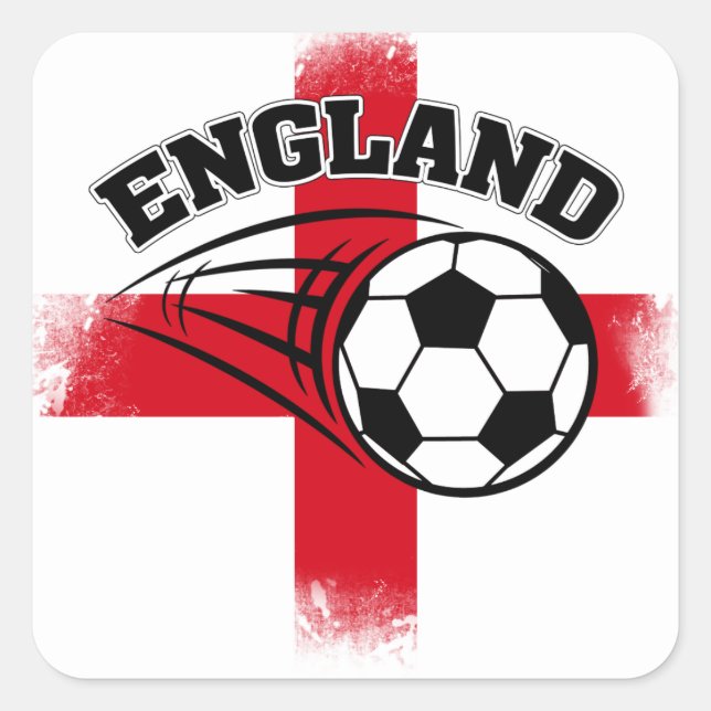 England Unterstützerfußball Quadratischer Aufkleber (Vorderseite)