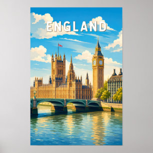 England Vereinigtes Königreich Illustration Reise Poster