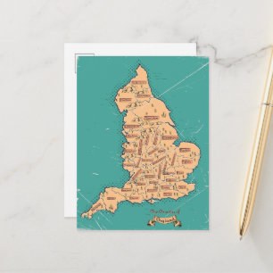 England Vintage-Kreis-Karte Ankündigungspostkarte