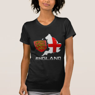 England: Waffen, Flagge und Karte T-Shirt