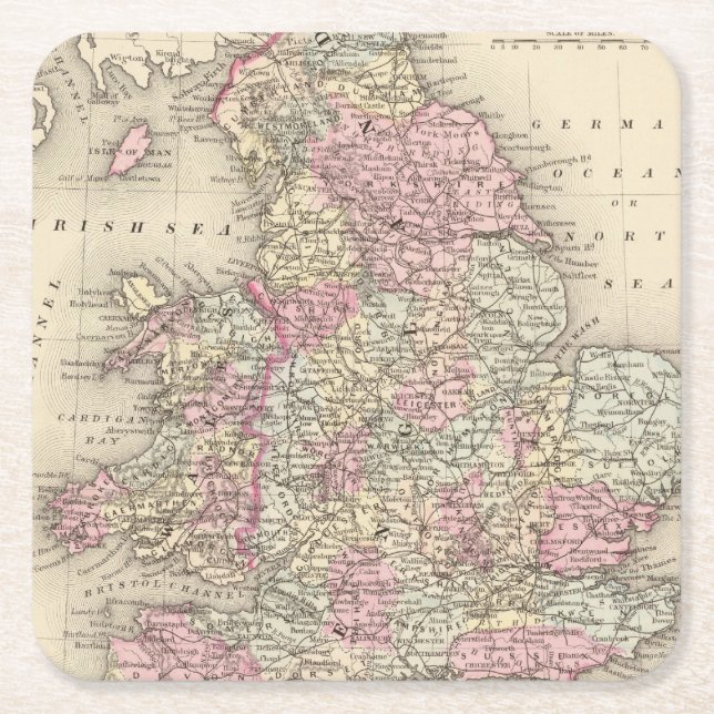 England, Wales 5 Rechteckiger Pappuntersetzer (Vorderseite)