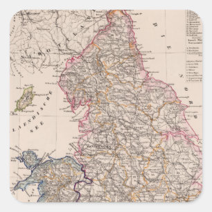 England, Wales Quadratischer Aufkleber