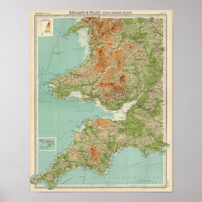 England & Wales, Südwestteil Scilly Isles Poster (Vorne)