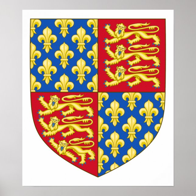 England-Wappen (1340) Poster (Vorne)