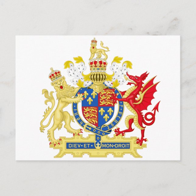England Wappen Postkarte (Vorderseite)