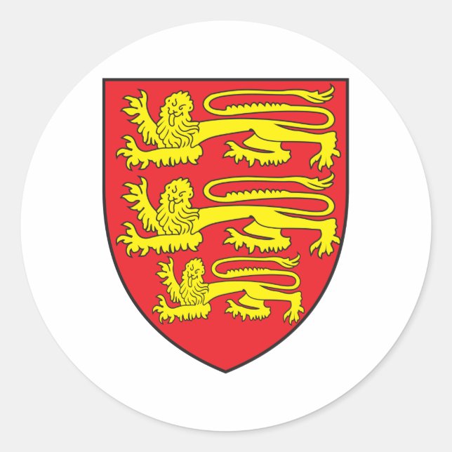 England-Wappen Runder Aufkleber (Vorderseite)