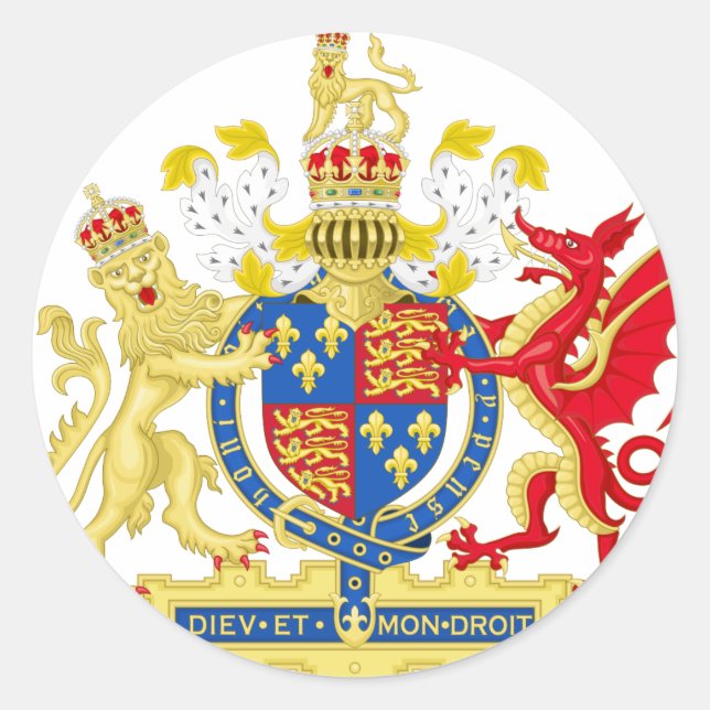 England Wappen Runder Aufkleber (Vorderseite)
