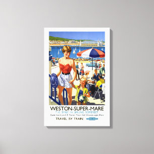 England Weston Super Mare Vintage Reiseposter Leinwanddruck